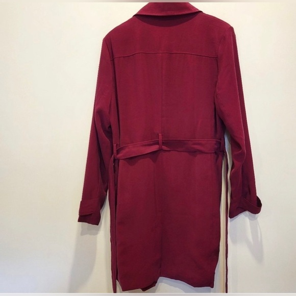 Banana Republic Outlet Plum Wine Waterfall Belted Trench Fall Coat, Size S NWT - Picture 7 of 13
